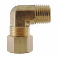 Ldr Industries LDR 508-69-6-8 Pipe Elbow, 3/8 x 1/2 in, Compression x Tube, Brass 180409195